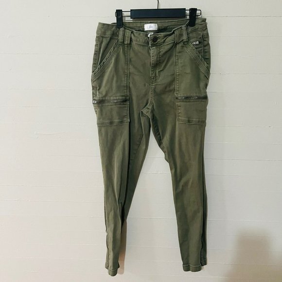 Joie Park Cargo Skinny Pants in Fatigue SZ 12 Olive Green - Picture 2 of 11